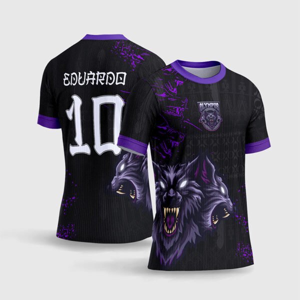 Arte Camisa Interclasse Cérbero Preto e Roxo para sublimação