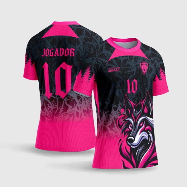 Arte Camisa Interclasse Raposa Rosa e Preta para sublimação