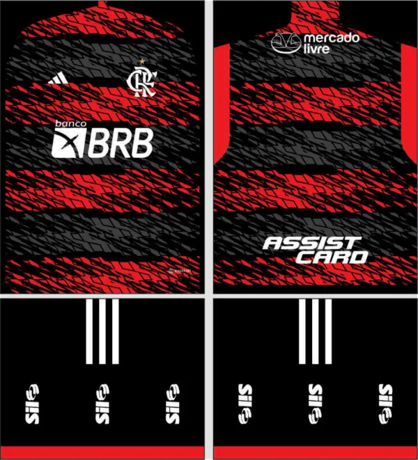 Arte Vetor Camisa Flamengo Conceito 2023 - 2024