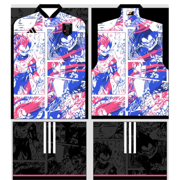 Arte Vetor Camisa Japão Dragon Ball Conceito, design digital 100% editável em formato Corel Draw X7 e PDF.