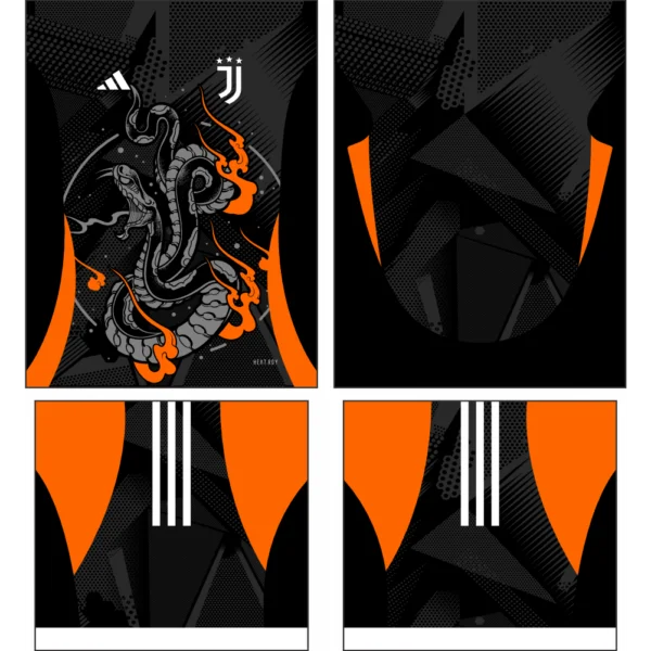 Design digital Arte Vetor Camisa Juventus Conceito 2024-2025 em formato CDR.