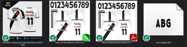 Arte Vetor Camisa Vasco da Gama Reserva 2024 - 2025