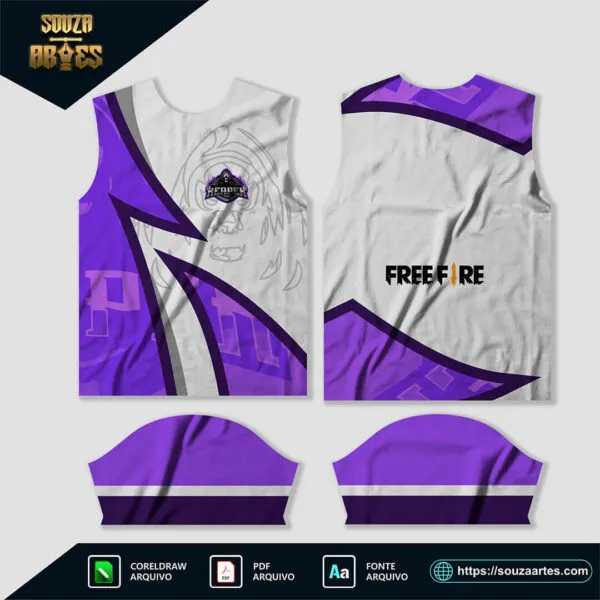 Imagem da estampa vetorizada "Ceifador" para camisa gamer, disponível nos formatos Corel Draw X7 e PDF.