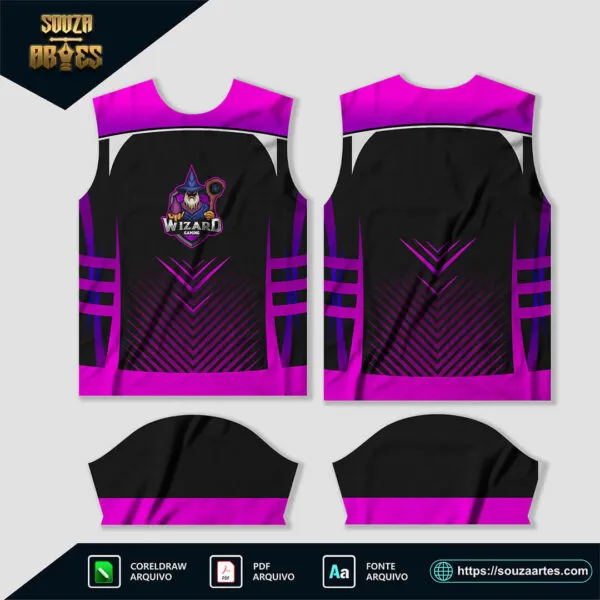 Arte Vetor de Mago para estampa em camisa gamer 2024, com design exclusivo disponível nos formatos Corel Draw X7 e PDF