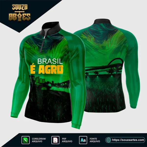 Design vetorial da Arte Vetor Camisa AGRO - O Brasil é Agro 2025, editável em Corel Draw X7 e PDF