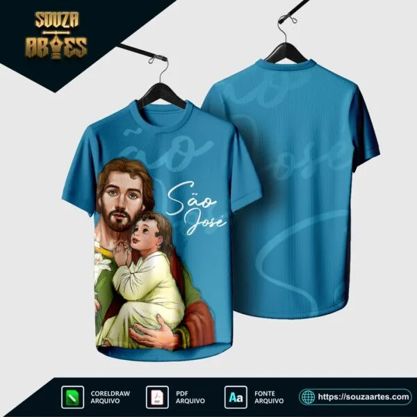 Design vetorial da Arte Vetor Camisa Religião São José 2025, disponível em Corel Draw X7 e PDF
