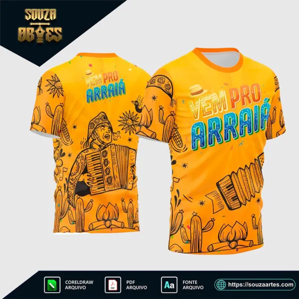 Estampa Vetor Luiz Gonzaga para Camisa de São João 2025 em Corel Draw X7