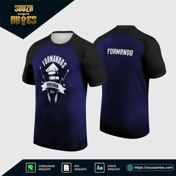 Arte Vetor Camisa Terceirão em Corel Draw X7 para formandos e turmas de terceiro ano