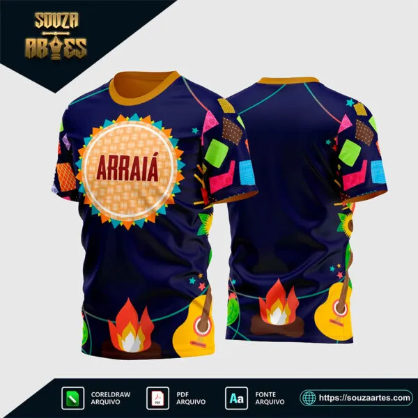 Estampa Vetor Camisa São João 2025 - Arraiá 2025 para Festa Junina
