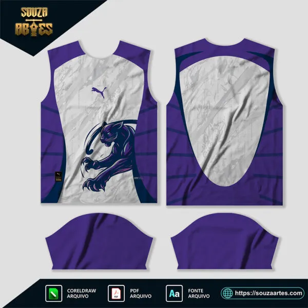 Arte Vetor Camisa Conceito Puma 2025 Corel Draw para sublimação e design esportivo