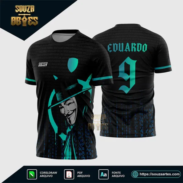 Arte Vetor Camisa Interclasse Anonymous Degradê Corel Draw para sublimação