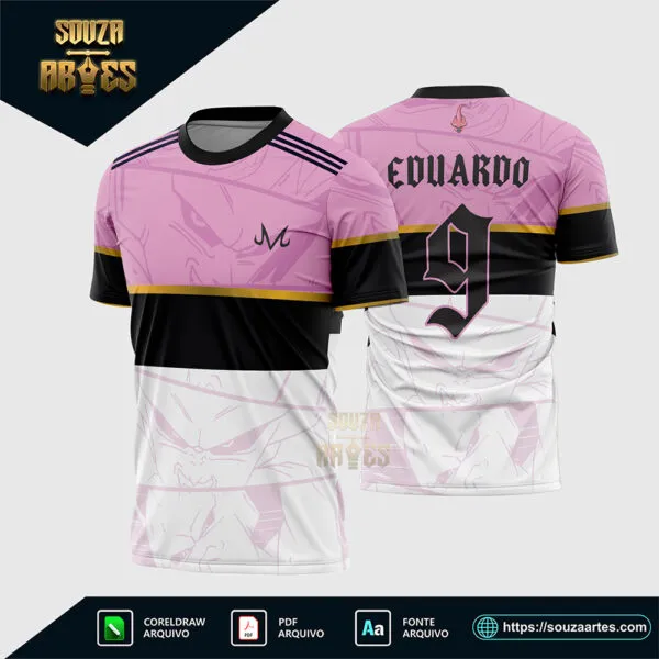 Arte Vetor Camisa Interclasse Majin Boo Dragon Ball Corel Draw para sublimação