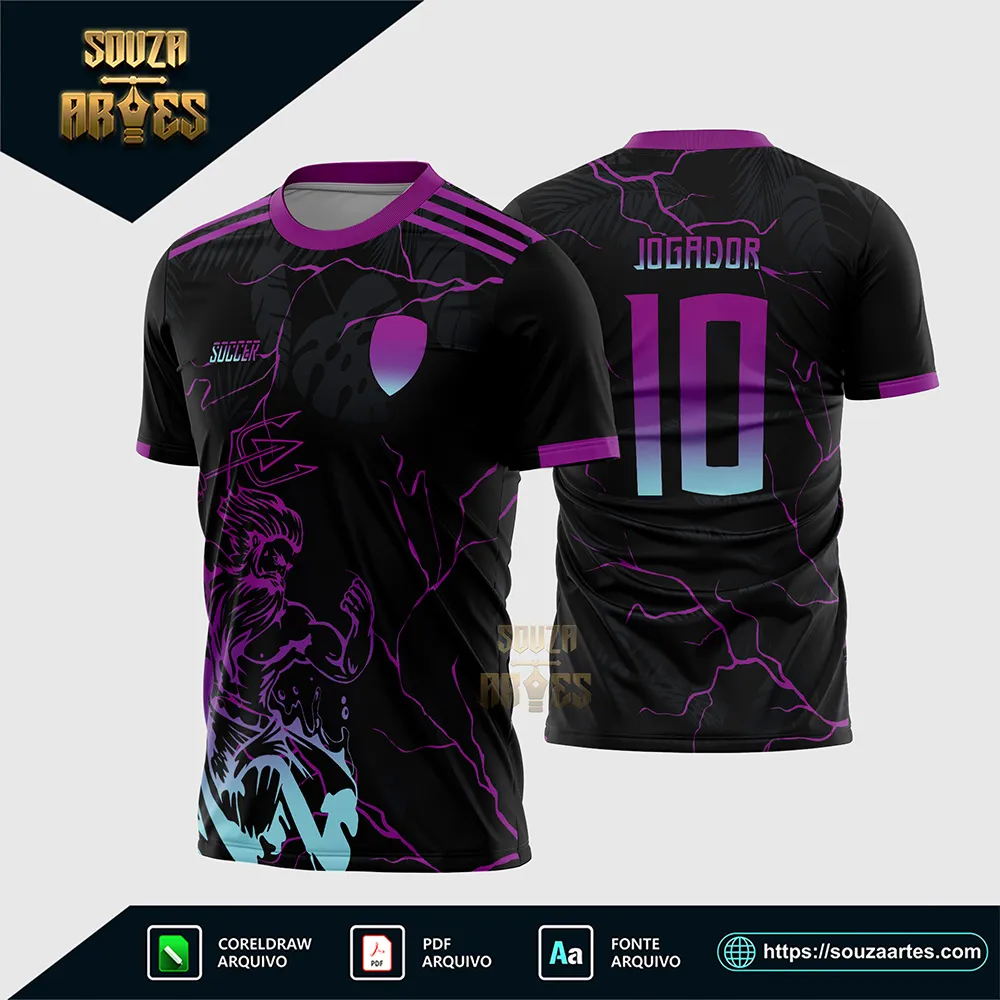 Arte Vetor Camisa Interclasse Zeus Raios RGB Corel Draw para sublimaçãoa