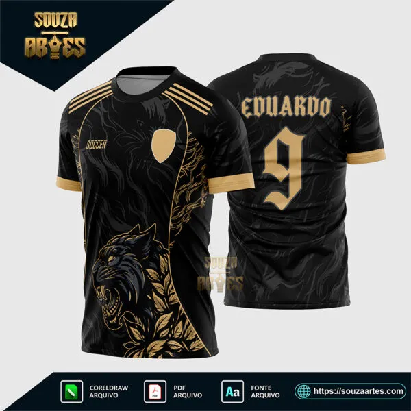 Arte Camisa Interclasse Pantera Negra Dourado Corel Draw X7 para sublimação