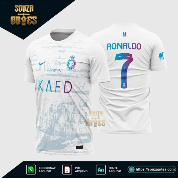 Arte Vetor Camisa Al-Nassr Terceira 2023 2024 Corel Draw X7 para sublimação