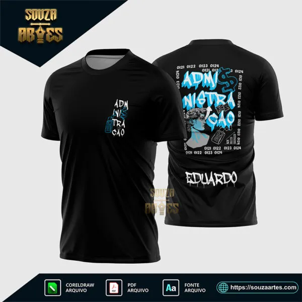 Arte vetor para camisa de Formandos Administração em CorelDRAW X7 e PDF