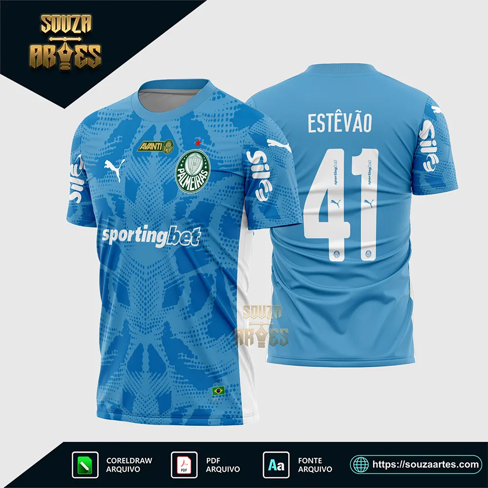 Arte Vetor Camisa Palmeiras Goleiro I 2025 - 2026 Corel Draw X7 para sublimação